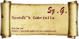 Szoták Gabriella névjegykártya